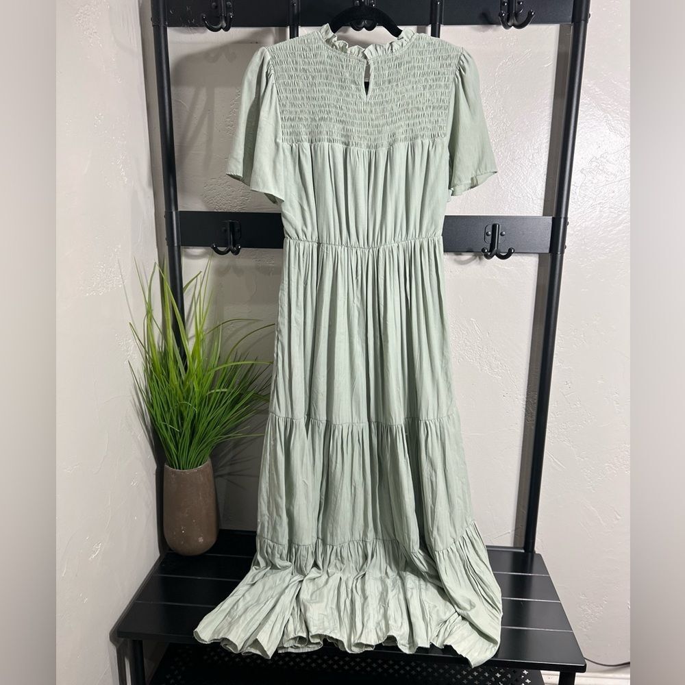 Polagram Sage Tiered Dress Maxi Size Small - Picture 8 of 15
